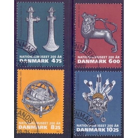 2007. Nationalmuseet 200 år, AFA nr. 1501-04, postfrisk  Stemplet FDC