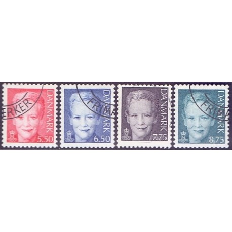 2008. Dr. Margrethe, suppleringsværdi, AFA nr. 1522-25, postfrisk   Stemplet FDC