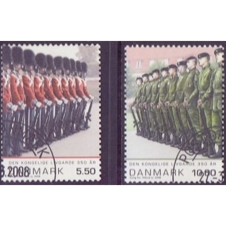2008. Den Kongelige Livgarde, AFA nr. 1533-34, postfrisk  Stemplet FDC
