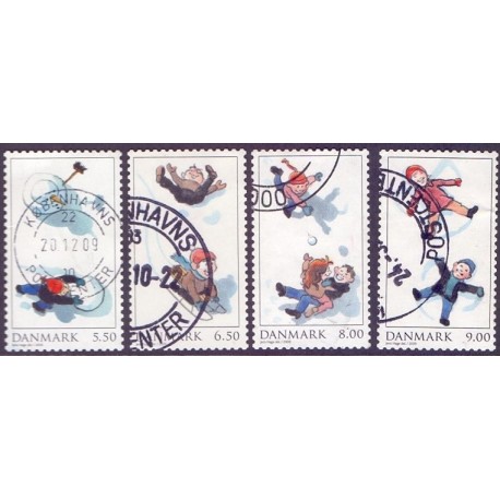 2009. Leg i sneen, AFA nr. 1595E-98E, postfrisk  Stemplet FDC