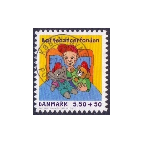 2010. Børnecancerfonden. AFA nr. 1605E,  postfrisk   Stemplet FDC