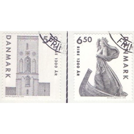 2010. Ribe 1300 år. AFA nr. 1614E-15E,  postfrisk  Stemplet FDC