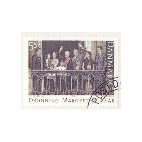 2010. Dr. Margrethe 70 år. AFA nr. 1613E,  postfrisk  Stemplet FDC
