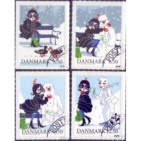 2010. Vintereventyr. AFA nr. 1636E-39E,  postfrisk  Stemplet FDC