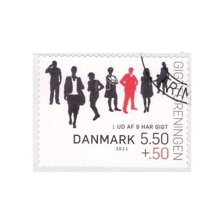 2011. Gigtforeningen. AFA nr. 1641E,  postfrisk   Stemplet FDC