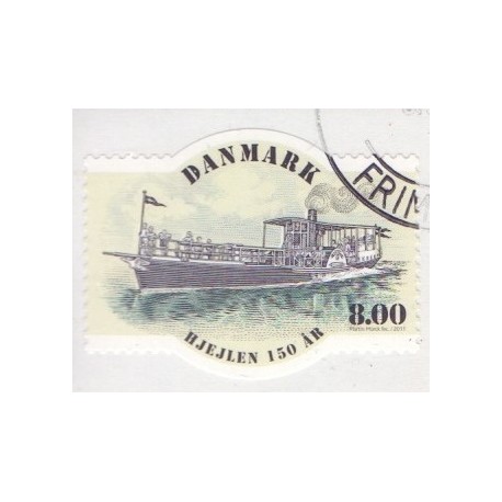 2011. Hjuldamperen Hjejlen. AFA nr. 1670,  postfrisk  Stemplet FDC