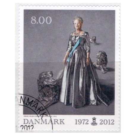 2012. Dronning i 40 år. AFA nr. 1694,  postfrisk    Stemplet FDC