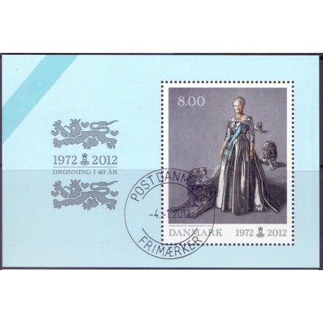 2012. Dronning i 40 år. AFA nr. 1694,  postfrisk    Stemplet FDC