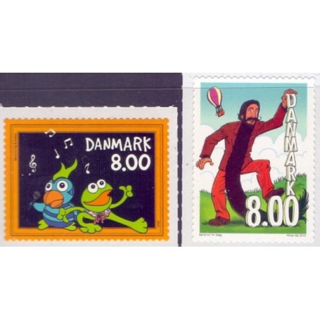 2013. Børne-Tv. AFA nr. 1735-36,  postfrisk   Stemplet FDC