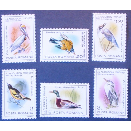 Fugle. Rumania. 1985. AFA nr. 4054-59 **