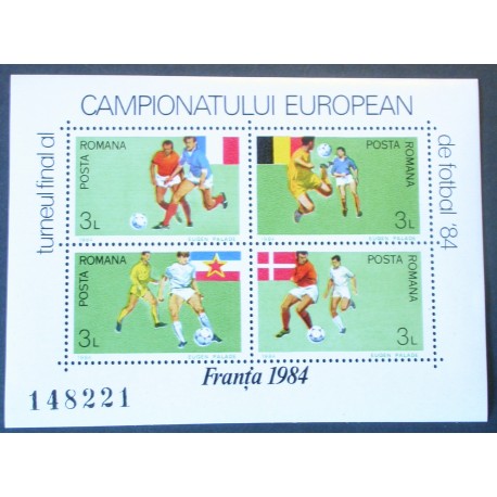 Fodbold. Rumænien 1984. i miniark AFA nr. 3977-78 **