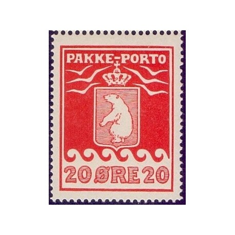 Grønland/Greenland 1915. 20 Øre. Rød. AFA nr.9. postfrisk stemplet