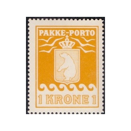 Grønland/Greenland 1936. 1 Kr. Orange. AFA nr. 14 postfrisk stemplet