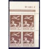 1929. 1 Kr. Luftpostmærker postfrisk marginal 4-blok NO 451 J, Attest Nieslsen