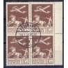 1929. 1 Kr. Luftpostmærker stemplet marginal 4-blok. AFA 8800+++