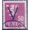 Norge 1941. 50 Øre V-Mærke MED VANDMÆRKE stemplet, sign Moldenhauer BPP