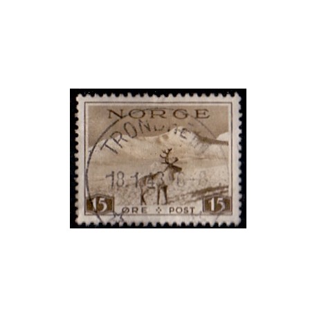 1938. 15 Øre. LUX -Stemplet AFA nr. 201a