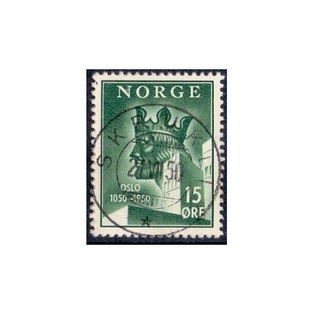 1950. 15 Øre. LUX -Stemplet AFA nr. 362