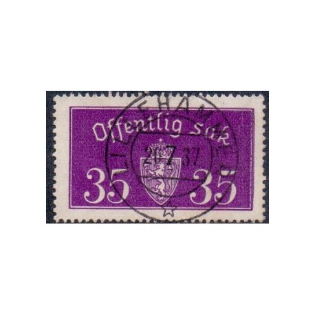 1933. 35 Øre. Tjenste LUX -Stemplet AFA nr. 17