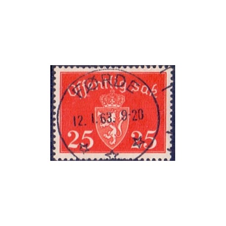 1946-47. 25 Øre. Tjenste LUX -Stemplet AFA nr. 55