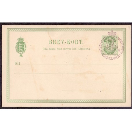 helsagsbrevkort annulleret med særstempel Velgjørenhedsbazaren i Kjøbenhavn d. 9.4.1901.