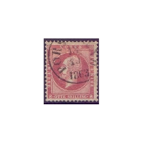 Norge 1856-57. Oskar I 8 skilling, AFA nr. 5 Postfrisk ubrugt stemplet