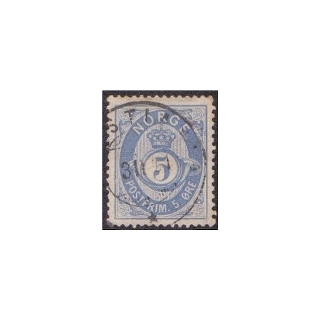 Norge. 1879-82. 5 Øre. AFA nr. 24c ** Postfrisk ubrugt stemplet st.