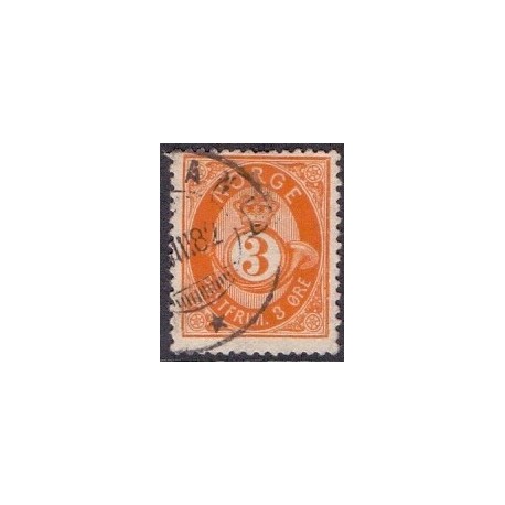 Norge. 1877-78. 3 Øre  AFA nr. 23 **  Postfrisk ubrugt stemplet st.