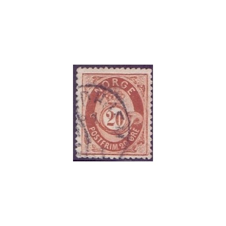 Norge. 1877-78. 20 Øre. AFA nr. 27 ** Postfrisk ubrugt stemplet st.