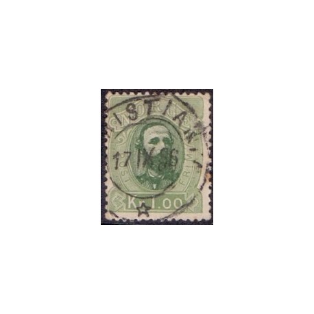 Norge. 1878. Oskar II 1 kr.. AFA nr. 32 ** Postfrisk ubrugt stemplet st.