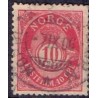 Norge. 1894-98. 10 Øre, karmin, tk. 13½x12½, AFA nr. 56Aa ** Postfrisk ubrugt stemplet st.