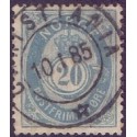 Norge. 1883-84. 20 Øre. med punktum AFA nr. 42 **  Postfrisk ubrugt stemplet st.