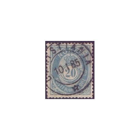 Norge. 1883-84. 20 Øre. med punktum AFA nr. 42 **  Postfrisk ubrugt stemplet st.
