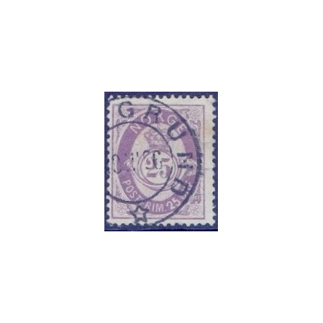 Norge. 1885-86. 25 Øre, AFA nr. 47 ** Postfrisk ubrugt stemplet st.