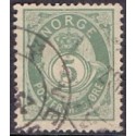 Norge. 1885-86. 5 Øre, blågrøn, AFA nr 44c ** Postfrisk ubrugt stemplet st.
