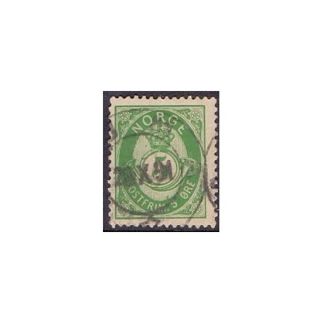 Norge. 1885-86. 5 Øre, Grøn, AFA nr 44 ** Postfrisk ubrugt stemplet st.