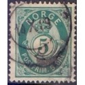 Norge. 1885-86. 5 Øre, Smaragdgrøn, AFA nr 44b ** Postfrisk ubrugt stemplet st.