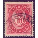 Norge. 1885-86. 10 Øre, karminrød, AFA nr 45 ** Postfrisk ubrugt stemplet st.