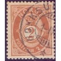 Norge. 1891-93. 2 Øre,  Orangebrun, AFA nr. 51 ** Postfrisk ubrugt stemplet st.