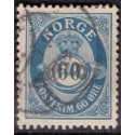 Norge. 1893-98. 60 Øre, tk. 14½x13½, AFA nr. 61B **  Postfrisk ubrugt stemplet st.