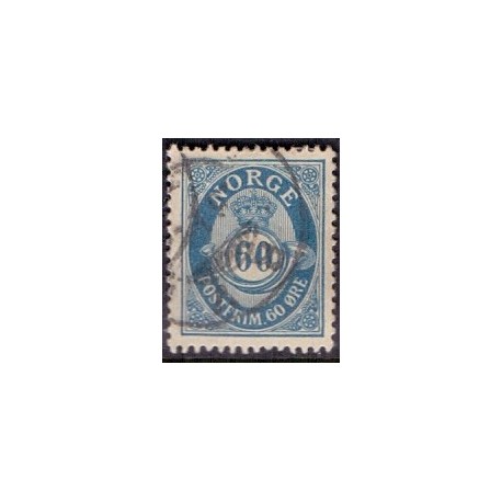 Norge. 1893-98. 60 Øre, tk. 14½x13½, AFA nr. 61B **  Postfrisk ubrugt stemplet st.