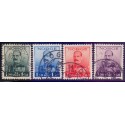 Norge. 1937-38. Dybtryk. 1,00-5,00 Kr. AFA nr. 192-95 ** st. stemplet postfrisk