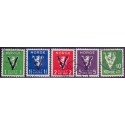 Norge. 1941. V-Mærker UDEN vandmærke. AFA nr. 245-59 st.  st. stemplet postfrisk