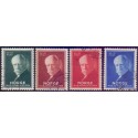 Norge. 1940. Nansen II. 10-30+10 Øre. AFA nr. 212-15 ** st. stemplet postfrisk