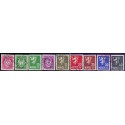 Norge. 1940-41. Dybtryk 5-40 Øre. AFA nr. 216-24 ** (9) st. stemplet postfrisk