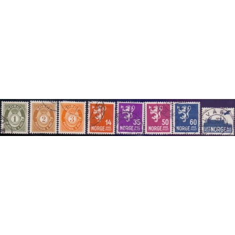 Norge. 1941. Slupperingsværdier UDEN vandmærke AFA nr. 271-78 **  st. stemplet postfrisk