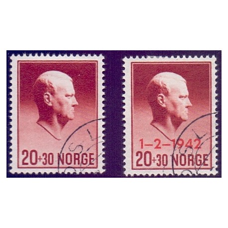 Norge. 1942, Quisling. AFA nr. 279-80 **  st. stemplet postfrisk