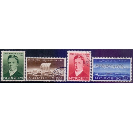Norge. 1942, Rikard Nordraaks fødsel. AFA nr. 281-84  **  st. stemplet postfrisk