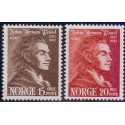Norge. 1942, Johan Herman Wessels. AFA nr. 286-87 **  st. stemplet postfrisk