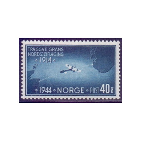 Norge. 1944, Tryggve Grans flyvning. AFA nr. 304 ** st. stemplet postfrisk FDC